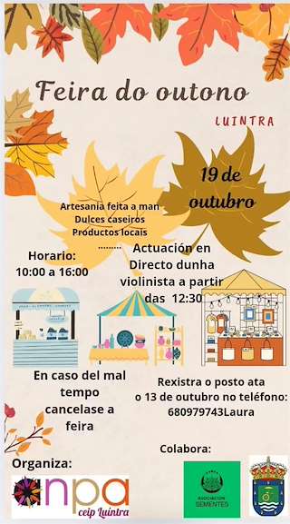 Fechas, información, programa, cartel, imágenes, mapa y ubicación de Feira de Outono de Luintra  en  Nogueira de Ramuín