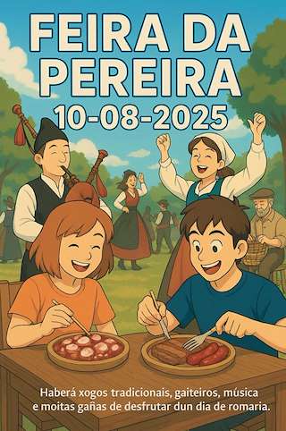 Fechas, información, programa, cartel, imágenes, mapa y ubicación de Feira de Pereira  en  Rairiz de Veiga
