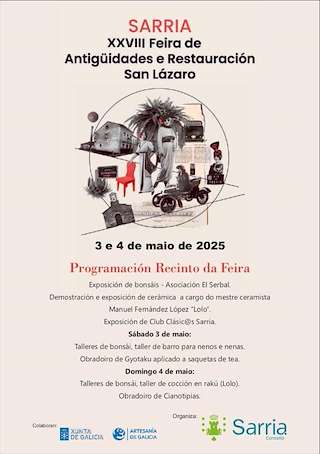 Fechas, información, programa, cartel, imágenes, mapa y ubicación de Feira de San Lázaro - XXVIII Feira de Antigüidades e Restauración  en  Sarria