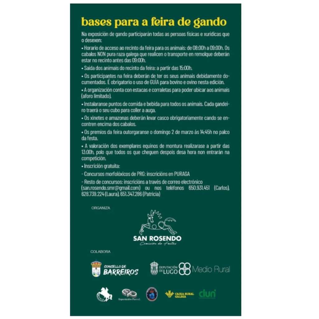 Feira de San Rosendo de San Miguel de Reinante en Barreiros