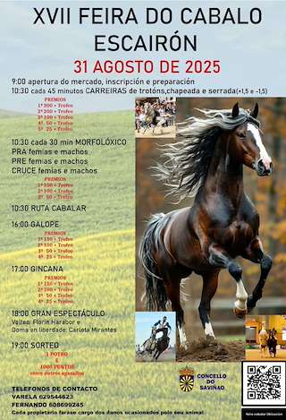Fechas, información, programa, cartel, imágenes, mapa y ubicación de XVII Feira do Cabalo de Escairón  en  O Saviñao