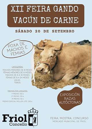 Fechas, información, programa, cartel, imágenes, mapa y ubicación de XII Feira do Gando Vacún de Carne  en  Friol