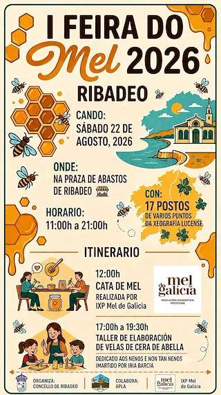 Fechas, información, programa, cartel, imágenes, mapa y ubicación de I Feira do Mel (2026)  en  Ribadeo
