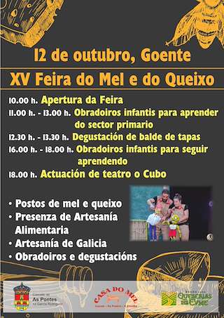 Fechas, información, programa, cartel, imágenes, mapa y ubicación de XV Feira do Queixo do Eume e Mel de Goente (2025)  en  As Pontes de García Rodríguez