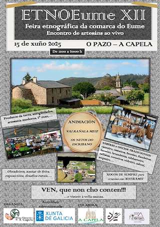 Fechas, información, programa, cartel, imágenes, mapa y ubicación de XII Feira Etnográfica da Comarca do Eume - Etnoeume  en  A Capela