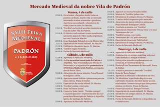 Fechas, información, programa, cartel, imágenes, mapa y ubicación de XVIII Feira Medieval  en  Padrón