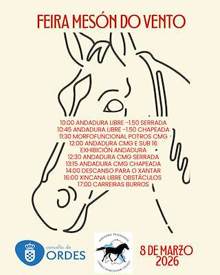 Fechas, información, programa, cartel, imágenes, mapa y ubicación de Feira Mesón do Vento  (2026)  en  Ordes