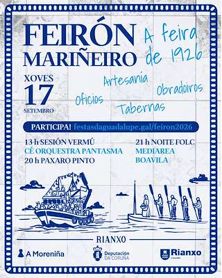 Fechas, información, programa, cartel, imágenes, mapa y ubicación de XX Feirón Mariñeiro "A Feira de 1926" (2026)  en  Rianxo