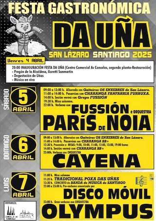 Festa das Uñas de San Lázaro (2026) en Santiago de Compostela