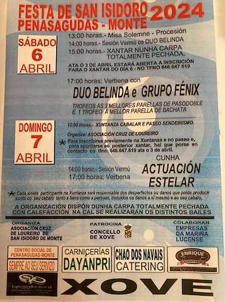 Festa de San Isidoro de Penasagudas (2026) en Xove