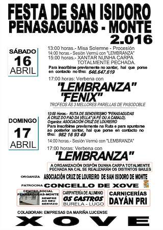 Festa de San Isidoro de Penasagudas (2026) en Xove