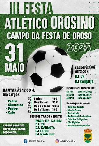 Fechas, información, programa, cartel, imágenes, mapa y ubicación de III Festa Atlético Orosino  en  Oroso