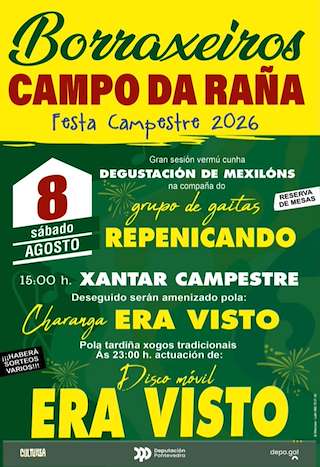 Fechas, información, programa, cartel, imágenes, mapa y ubicación de Festa Campestre de Borraxeiros (2026)  en  Agolada