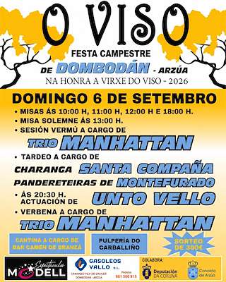 Fechas, información, programa, cartel, imágenes, mapa y ubicación de Festa Campestre de Dombodán (2026) en Arzúa