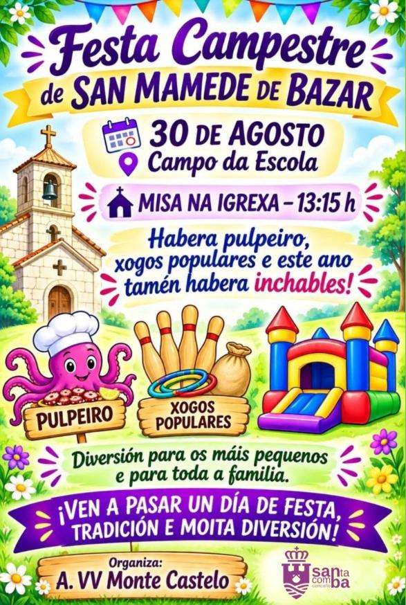 Festa Campestre de San Mamede de Bazar (2026) en Santa Comba