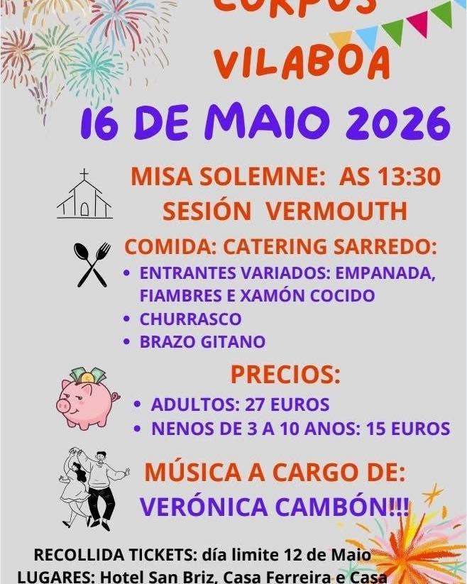 Festa - Comida do Corpus de Vilaboa (2026) en A Pontenova