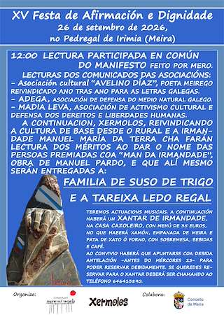 Fechas, información, programa, cartel, imágenes, mapa y ubicación de XV Festa da Afirmación e Dignidade do Pedregal de Irimia (2026) en Meira