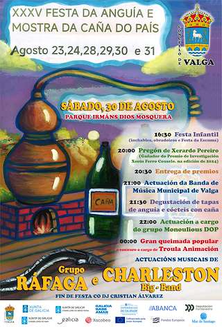 Fechas, información, programa, cartel, imágenes, mapa y ubicación de XXXV Festa da Anguía e Mostra da Caña do País  en  Valga