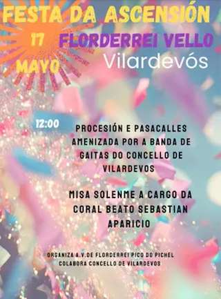 Fechas, información, programa, cartel, imágenes, mapa y ubicación de Festa da Ascensión de Florderrei Vello  (2026)  en  Vilardevós
