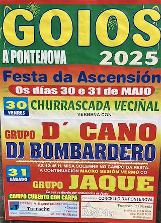 Fechas, información, programa, cartel, imágenes, mapa y ubicación de Festa da Ascensión de Goios  en  A Pontenova