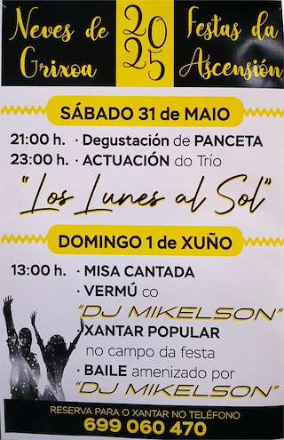 Fechas, información, programa, cartel, imágenes, mapa y ubicación de Festa da Ascensión de Grixoa  en  San Amaro