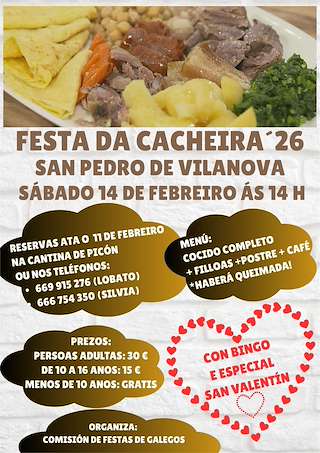 Fechas, información, programa, cartel, imágenes, mapa y ubicación de Festa da Cacheira de Vilanova (2026) en Vedra