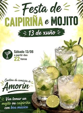 Fechas, información, programa, cartel, imágenes, mapa y ubicación de Festa da Caipiriña e Mojito de Amorín (2026)  en  Tomiño