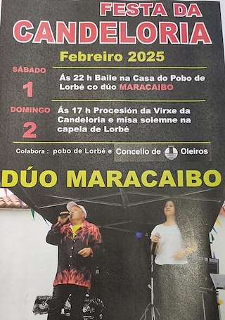 Fechas, información, programa, cartel, imágenes, mapa y ubicación de Festa da Candeloria de Lorbé  en  Oleiros