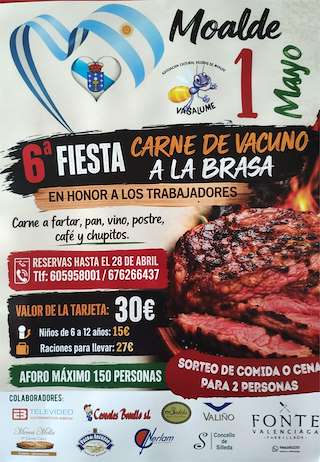 Fechas, información, programa, cartel, imágenes, mapa y ubicación de VI Festa da Carne de Vacuno a la Brasa de Moalde (2026)  en  Silleda