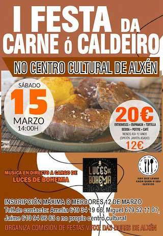 Fechas, información, programa, cartel, imágenes, mapa y ubicación de I Festa da Carne ó Caldeiro de Alxén  en  Salvaterra do Miño