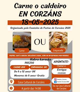 Fechas, información, programa, cartel, imágenes, mapa y ubicación de Festa da Carne ó Caldeiro de Corzáns  en  Salvaterra do Miño