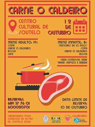 Fechas, información, programa, cartel, imágenes, mapa y ubicación de Festa da Carne o Caldeiro de Soutelo (2025)  en  Salceda de Caselas