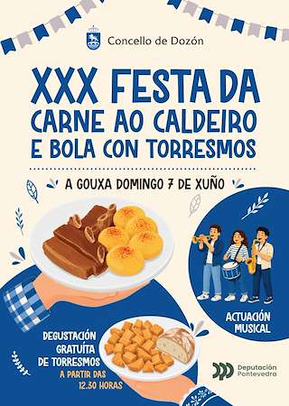 Fechas, información, programa, cartel, imágenes, mapa y ubicación de XXX Festa da Carne ó Caldeiro e Bola con Torresmos (2026)  en  Dozón