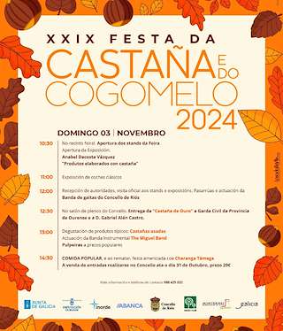 Fechas, información, programa, cartel, imágenes, mapa y ubicación de XXIX Festa da Castaña e do Cogomelo  en  Riós