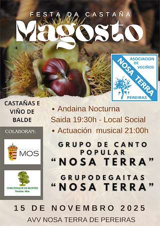 Fechas, información, programa, cartel, imágenes, mapa y ubicación de Festa da Castaña e Magosto de Pereiras (2025)  en  Mos