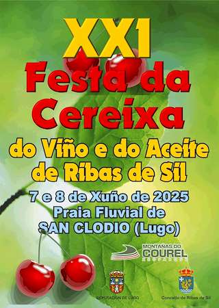 Fechas, información, programa, cartel, imágenes, mapa y ubicación de XXI Festa da Cereixa, do Viño e do Aceite  en  Ribas de Sil