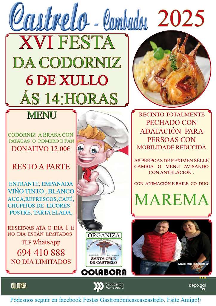 XVII Festa da Codorniz de Castrelo (2026) en Cambados