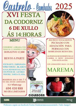 Fechas, información, programa, cartel, imágenes, mapa y ubicación de XVI Festa da Codorniz de Castrelo  en  Cambados