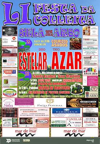 Fechas, información, programa, cartel, imágenes, mapa y ubicación de LI Festa da Colleita de Sela (2025)  en  Arbo