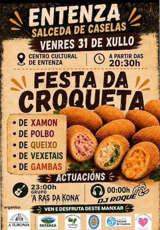 Fechas, información, programa, cartel, imágenes, mapa y ubicación de Festa da Croqueta de Entenza (2026)  en  Salceda de Caselas