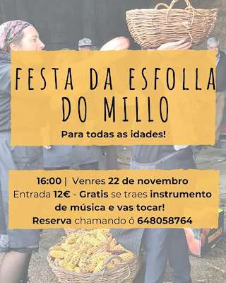 Fechas, información, programa, cartel, imágenes, mapa y ubicación de Festa da Esfolla do Millo  en  Santa Comba