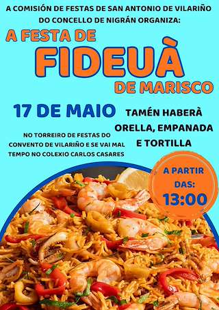Fechas, información, programa, cartel, imágenes, mapa y ubicación de Festa da Fideuá de Marisco de Vilariño  (2026)  en  Nigrán