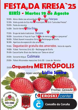 Fechas, información, programa, cartel, imágenes, mapa y ubicación de Festa da Fresa de Eirís  en  A Coruña