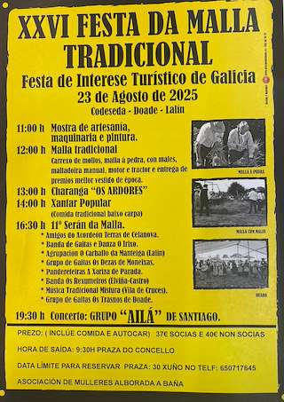 Fechas, información, programa, cartel, imágenes, mapa y ubicación de XXVI Festa da Malla Tradicional de Doade  en  Lalín