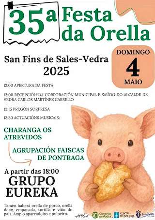 Fechas, información, programa, cartel, imágenes, mapa y ubicación de XXXV Festa da Orella de San Fins de Sales  en  Vedra