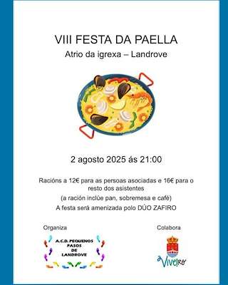 Fechas, información, programa, cartel, imágenes, mapa y ubicación de VIII Festa da Paella de Landrove  en  Viveiro