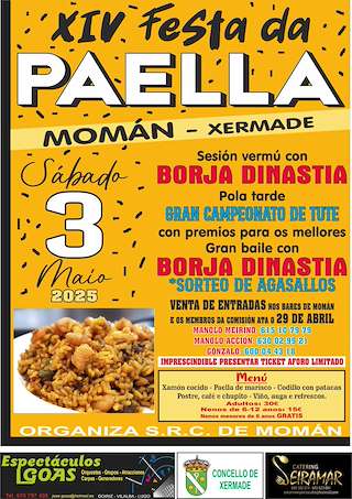 Fechas, información, programa, cartel, imágenes, mapa y ubicación de XIV Festa da Paella de Momán  en  Xermade