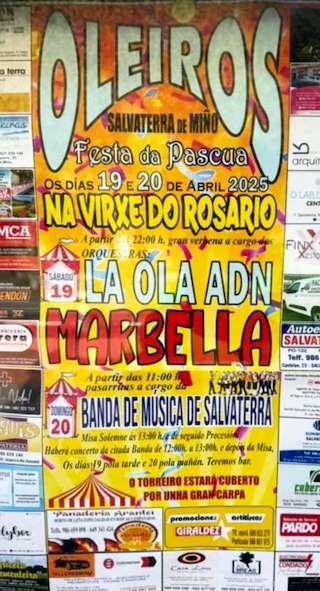 Fechas, información, programa, cartel, imágenes, mapa y ubicación de Festa da Pascua de Oleiros  en  Salvaterra do Miño