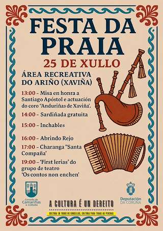 Fechas, información, programa, cartel, imágenes, mapa y ubicación de Festa da Praia  en  Camariñas