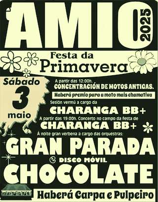 Fechas, información, programa, cartel, imágenes, mapa y ubicación de Festa da Primavera de Amio  en  Santiago de Compostela